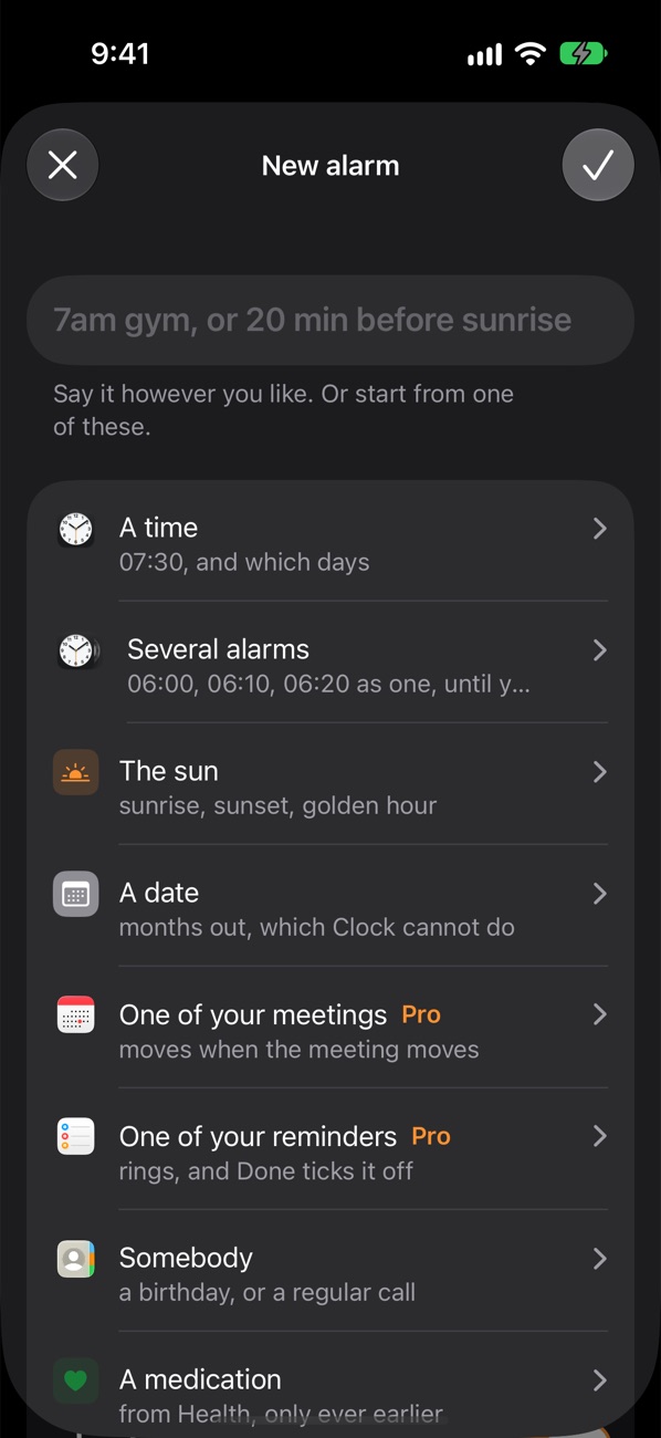 New alarm